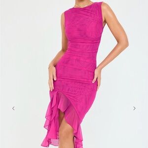 Chic Fuchsia Asymmetrical Dress